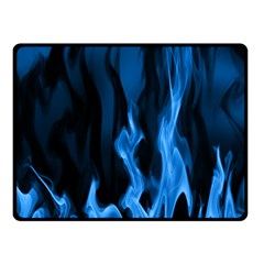 Smoke Flame Abstract Blue Double Sided Fleece Blanket (small) 