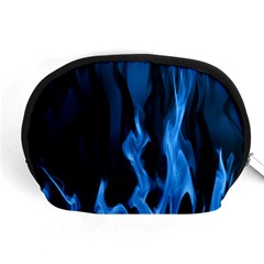 Smoke Flame Abstract Blue Accessory Pouch (medium)