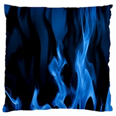 Smoke Flame Abstract Blue Large Flano Cushion Case (two Sides) by HermanTelo