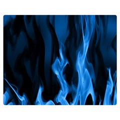 Smoke Flame Abstract Blue Double Sided Flano Blanket (medium) 