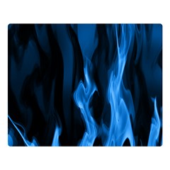 Smoke Flame Abstract Blue Double Sided Flano Blanket (large) 