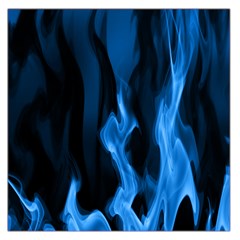 Smoke Flame Abstract Blue Large Satin Scarf (square)