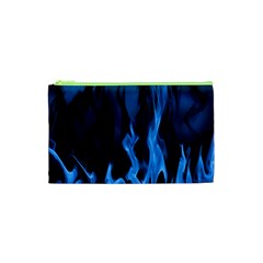 Smoke Flame Abstract Blue Cosmetic Bag (xs) by HermanTelo