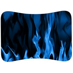 Smoke Flame Abstract Blue Velour Seat Head Rest Cushion by HermanTelo