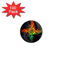 Smoke Rainbow Abstract Fractal 1  Mini Magnets (100 Pack)  by HermanTelo