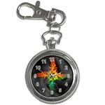 Smoke Rainbow Abstract Fractal Key Chain Watches Front