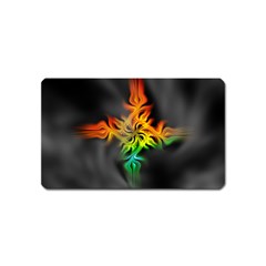 Smoke Rainbow Abstract Fractal Magnet (name Card) by HermanTelo