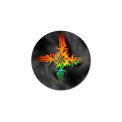 Smoke Rainbow Abstract Fractal Golf Ball Marker