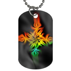 Smoke Rainbow Abstract Fractal Dog Tag (two Sides)