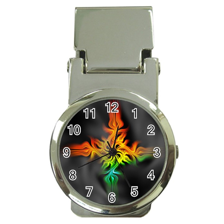 Smoke Rainbow Abstract Fractal Money Clip Watches