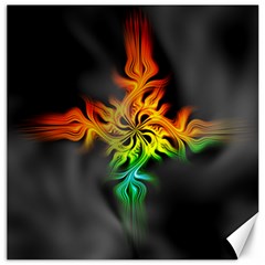 Smoke Rainbow Abstract Fractal Canvas 20  X 20  by HermanTelo