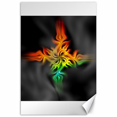 Smoke Rainbow Abstract Fractal Canvas 24  X 36 