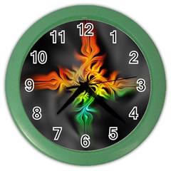 Smoke Rainbow Abstract Fractal Color Wall Clock