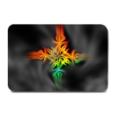 Smoke Rainbow Abstract Fractal Plate Mats