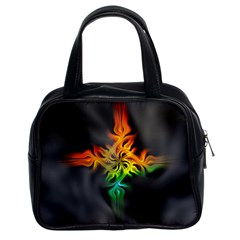 Smoke Rainbow Abstract Fractal Classic Handbag (two Sides) by HermanTelo