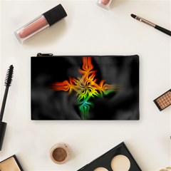 Smoke Rainbow Abstract Fractal Cosmetic Bag (small)