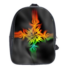 Smoke Rainbow Abstract Fractal School Bag (large)