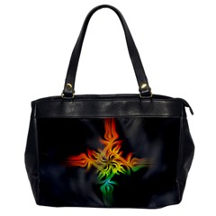 Smoke Rainbow Abstract Fractal Oversize Office Handbag