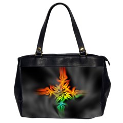 Smoke Rainbow Abstract Fractal Oversize Office Handbag (2 Sides) by HermanTelo