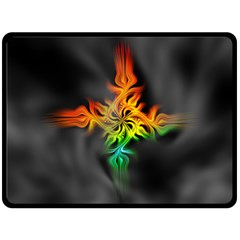 Smoke Rainbow Abstract Fractal Fleece Blanket (large) 