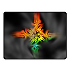 Smoke Rainbow Abstract Fractal Fleece Blanket (small)