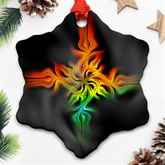 Smoke Rainbow Abstract Fractal Snowflake Ornament (two Sides)