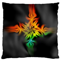 Smoke Rainbow Abstract Fractal Large Cushion Case (one Side)