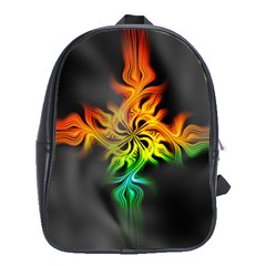 Smoke Rainbow Abstract Fractal School Bag (xl)