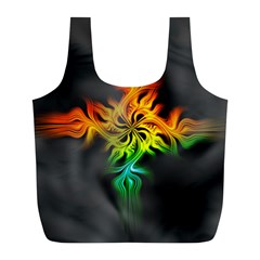 Smoke Rainbow Abstract Fractal Full Print Recycle Bag (l) by HermanTelo