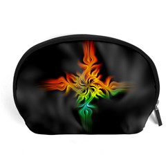 Smoke Rainbow Abstract Fractal Accessory Pouch (large)