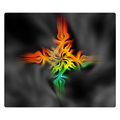 Smoke Rainbow Abstract Fractal Double Sided Flano Blanket (small) 