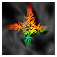 Smoke Rainbow Abstract Fractal Large Satin Scarf (square) by HermanTelo