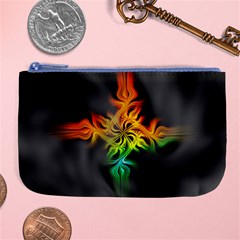 Smoke Rainbow Abstract Fractal Large Coin Purse