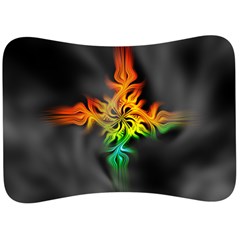 Smoke Rainbow Abstract Fractal Velour Seat Head Rest Cushion by HermanTelo