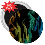 Smoke Rainbow Colors Colorful Fire 3  Magnets (100 pack) Front