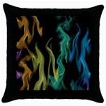 Smoke Rainbow Colors Colorful Fire Throw Pillow Case (Black) Front