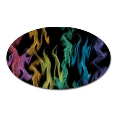 Smoke Rainbow Colors Colorful Fire Oval Magnet by HermanTelo