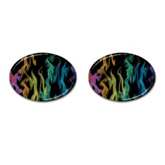 Smoke Rainbow Colors Colorful Fire Cufflinks (oval) by HermanTelo