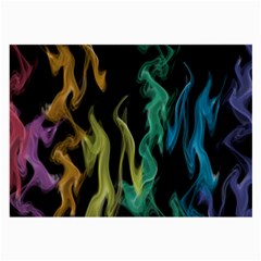 Smoke Rainbow Colors Colorful Fire Large Glasses Cloth (2-side)