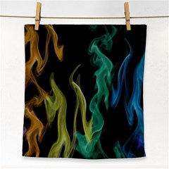 Smoke Rainbow Colors Colorful Fire Face Towel