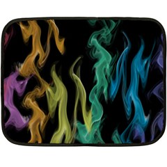 Smoke Rainbow Colors Colorful Fire Double Sided Fleece Blanket (mini)  by HermanTelo