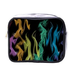 Smoke Rainbow Colors Colorful Fire Mini Toiletries Bag (one Side)