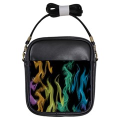 Smoke Rainbow Colors Colorful Fire Girls Sling Bag by HermanTelo