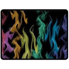 Smoke Rainbow Colors Colorful Fire Fleece Blanket (large) 