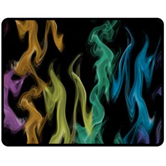 Smoke Rainbow Colors Colorful Fire Fleece Blanket (medium)  by HermanTelo