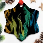 Smoke Rainbow Colors Colorful Fire Ornament (Snowflake) Front