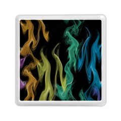 Smoke Rainbow Colors Colorful Fire Memory Card Reader (square)