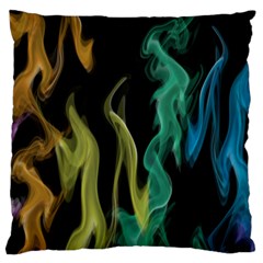 Smoke Rainbow Colors Colorful Fire Large Cushion Case (one Side) by HermanTelo