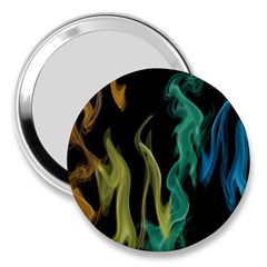 Smoke Rainbow Colors Colorful Fire 3  Handbag Mirrors