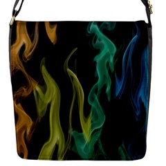 Smoke Rainbow Colors Colorful Fire Flap Closure Messenger Bag (s)